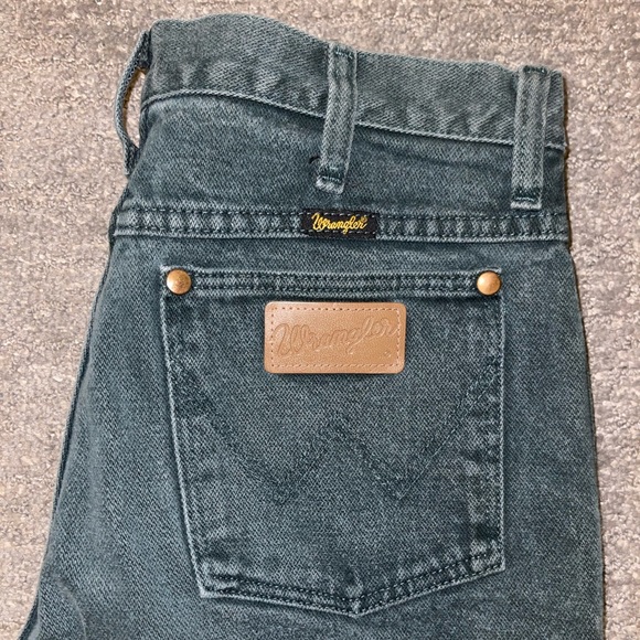 Forest Green Wrangler Straight Leg Jeans - Picture 2 of 6